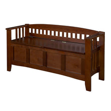 Load image into Gallery viewer, Split Seat Storage Accent Bench in Walnut Wood Finish