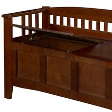 Load image into Gallery viewer, Split Seat Storage Accent Bench in Walnut Wood Finish