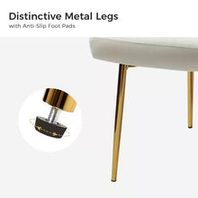 Load image into Gallery viewer, Ivory White Velvet Upholstered Wingback Accent Side Chair with Gold Metal Legs