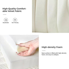 Load image into Gallery viewer, Ivory White Velvet Upholstered Wingback Accent Side Chair with Gold Metal Legs