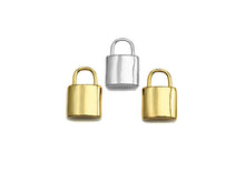 Load image into Gallery viewer, 18K Gold Color Padlock Charm Pendants, Dainty Lock Charms, Padlock Charm, 11x17mm, Sku#LK08