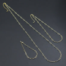Load image into Gallery viewer, 18/16/7 Dainty  Paper Clip Chain Necklace and Bracelet, Sku#LK106