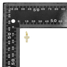 Load image into Gallery viewer, Gold Clear CZ Cross Charm Pendant, Sku#LK1106