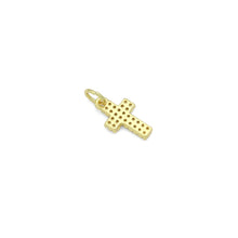 Load image into Gallery viewer, Gold Clear CZ Cross Charm Pendant, Sku#LK1106