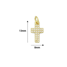 Load image into Gallery viewer, Gold Clear CZ Cross Charm Pendant, Sku#LK1106
