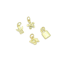 Load image into Gallery viewer, Clear CZ Gold Angel Charm Pendant, Sku#LK1290