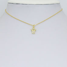 Load image into Gallery viewer, Clear CZ Gold Angel Charm Pendant, Sku#LK1290