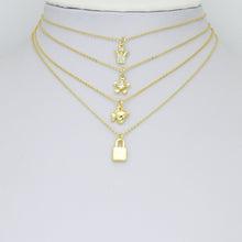 Load image into Gallery viewer, Clear CZ Gold Angel Charm Pendant, Sku#LK1290