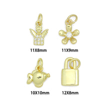 Load image into Gallery viewer, Clear CZ Gold Angel Charm Pendant, Sku#LK1290