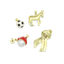 Load image into Gallery viewer, American Flag Ribbon, Zebra Soccer ball Santa Hat Charm Pendant, Sku#LK1300