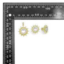 Load image into Gallery viewer, Clear CZ Gold Sunflower Moonstone Stud Earrings Pendant Charm, Sku#LK1303