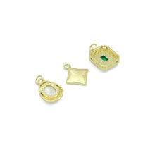 Load image into Gallery viewer, Abalone Mother of Pearl Gold Oval Rectangle Charm Pendant, Sku#LK1304