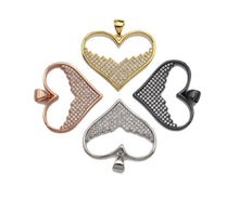 Load image into Gallery viewer, 18K Gold Large Heart Shape Pendant,Heart Charm, Heart Pave Pendant, Gold plated, 21mm, Sku#LK55