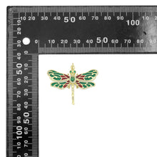 Load image into Gallery viewer, Colorful Enamel Dragonfly Shape Pendant,18K Gold Filled Fuchsia CZ Micro Pave Dragonfly Charm, Necklace Bracelet Charm Pendant, Sku#LK573