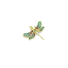 Load image into Gallery viewer, Colorful Enamel Dragonfly Shape Pendant,18K Gold Filled Fuchsia CZ Micro Pave Dragonfly Charm, Necklace Bracelet Charm Pendant, Sku#LK573