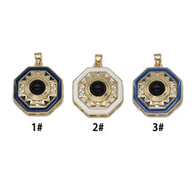 Load image into Gallery viewer, Gold CZ Enamel Octagon Shape Focal Pendant, Sku#LK726