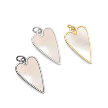 Load image into Gallery viewer, Gold Mother of Pearl Heart Charm, Sku#LK820