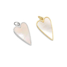 Load image into Gallery viewer, Gold Mother of Pearl Heart Charm, Sku#LK820