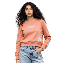 Load image into Gallery viewer, Pro Standard Womens LA Dodgers Cropped Wingspan Crewneck - Guava