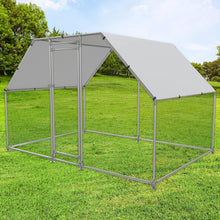 Load image into Gallery viewer, 10-Ft x 6.5-Ft Outdoor Walk-in Metal Chicken Coop with Water-Resistant Cover