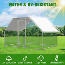 Load image into Gallery viewer, 10-Ft x 6.5-Ft Outdoor Walk-in Metal Chicken Coop with Water-Resistant Cover