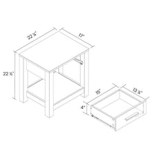 Load image into Gallery viewer, Farmhouse Traditional Rustic Pine Wood 1-Drawer Nightstand Bedside Table