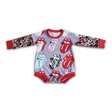 Load image into Gallery viewer, Long sleeves tongue baby girls romper