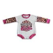 Load image into Gallery viewer, Hot pink leopard long sleeve party baby western romper