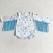 Load image into Gallery viewer, Tassels long sleeve baby girls pumpkin romper