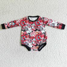 Load image into Gallery viewer, Drinks red circle baby girls long sleeve romper