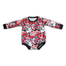 Load image into Gallery viewer, Drinks red circle baby girls long sleeve romper
