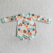 Load image into Gallery viewer, Gobble pumpkin turkey baby girls Thanksgiving romper