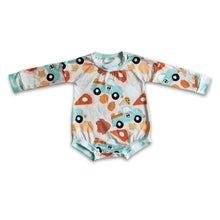 Load image into Gallery viewer, Gobble pumpkin turkey baby girls Thanksgiving romper