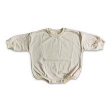 Load image into Gallery viewer, Beige cotton long sleeves baby girls sweater romper