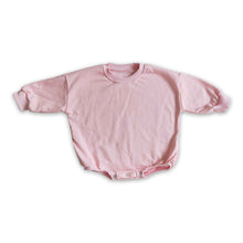 Load image into Gallery viewer, Pink cotton long sleeves baby girls sweatshirt romper