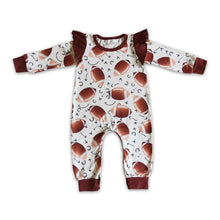 Load image into Gallery viewer, Football long sleeves baby girls team romper