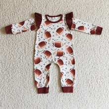 Load image into Gallery viewer, Football long sleeves baby girls team romper