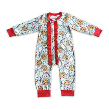 Load image into Gallery viewer, Biscuit milk long sleeves ruffle baby Christmas romper