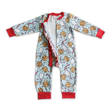 Load image into Gallery viewer, Biscuit milk long sleeves ruffle baby Christmas romper