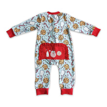 Load image into Gallery viewer, Biscuit milk long sleeves ruffle baby Christmas romper