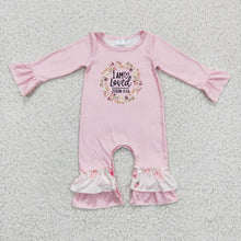 Load image into Gallery viewer, I am loved floral pink cute baby girls romper