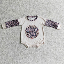 Load image into Gallery viewer, Daddy's girl leopard baby girls romper