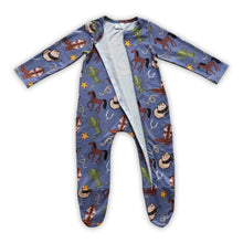 Load image into Gallery viewer, Boots horse hats kids baby footed zipper coverall