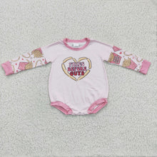 Load image into Gallery viewer, Fries heart pink baby girls Valentine's day romper