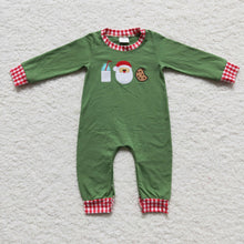 Load image into Gallery viewer, Milk santa biscuit embroidery baby boy Christmas romper