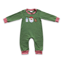 Load image into Gallery viewer, Milk santa biscuit embroidery baby boy Christmas romper