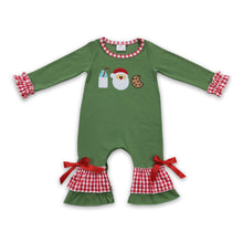 Load image into Gallery viewer, Milk santa biscuit embroidery baby girls Christmas romper