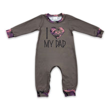 Load image into Gallery viewer, I love my Dad heart camo baby boy romper