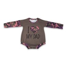 Load image into Gallery viewer, I love my Dad camo long sleeves baby girls romper