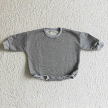 Load image into Gallery viewer, Grey cotton long sleeves baby girls sweater romper